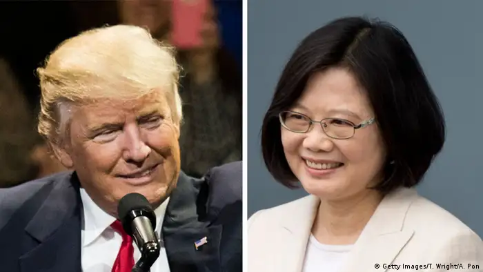 Kombobild Trump und Tsai Ing-wen (Getty Images/T. Wright/A. Pon)