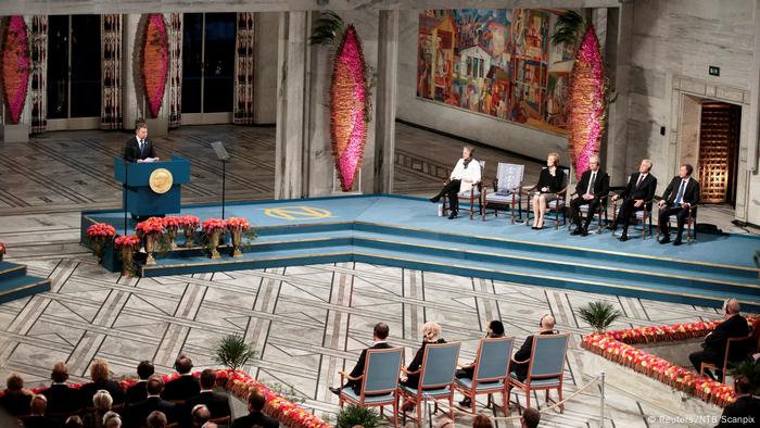 Friedensnobelpreis 2016 an Juan Manuel Santos, Präsident Kolumbien - Preisverleihung in Oslo (Reuters/NTB Scanpix)