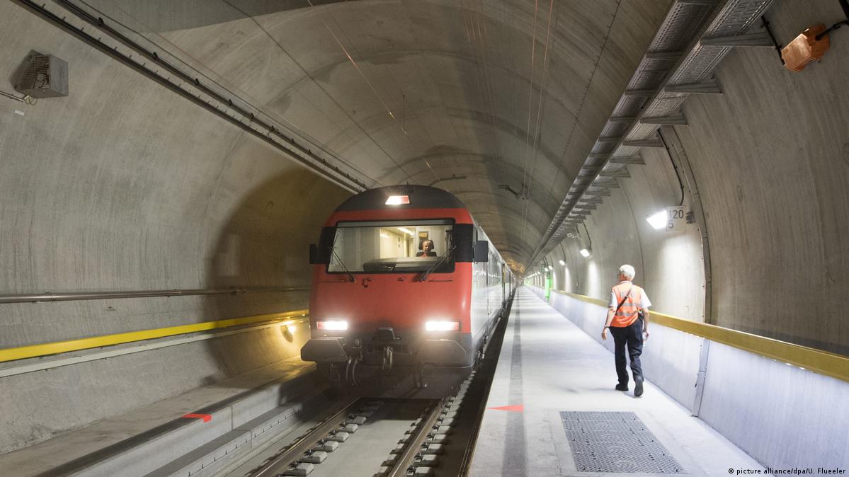 First train through world's longest rail tunnel – DW – 12/11/2016