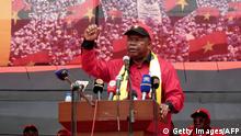 10.12.2016+++ Angolan Defence Minister Joao Lourenco delivers a speech as part of celebrations marking the 60th anniversary of Angolan ruling party People's Liberation Movement of Angola (MPLA) on December 10, 2016 in Luanda. / AFP / STRINGER (Photo credit should read STRINGER/AFP/Getty Images)