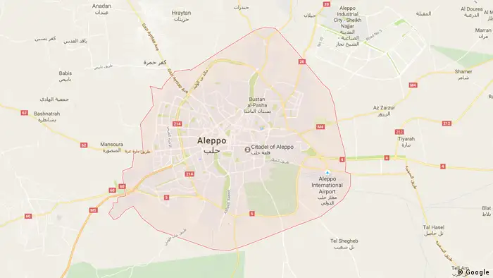Karte Aleppo Nur zur Verwendung für DW Akademie