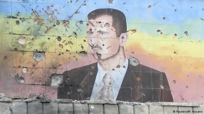 Syrien Bürgerkrieg Aleppo Wandbild Assad