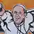 Papa Francisco como super-homem em mural do artista italiano Maupal, pintado próximo ao Vaticano em 2014