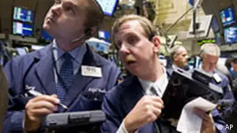 Börsenmakler an der Wall Street in New York
