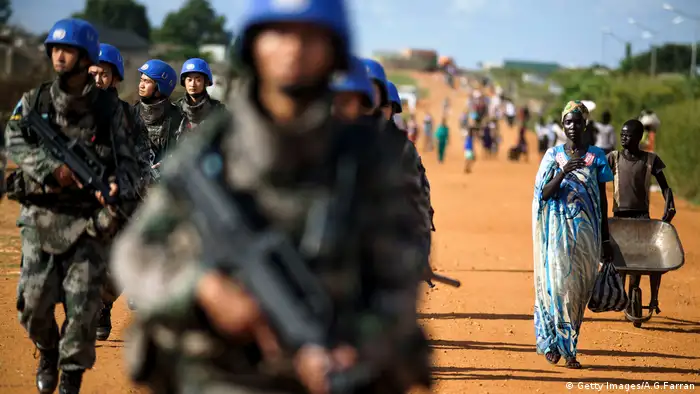 Peacekeeper troops from China deployed by the United Nations Mission in South Sudan