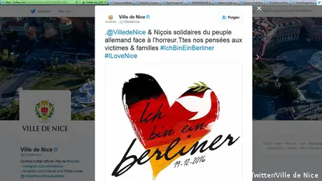 Deutschland Anschlag in Berlin Social Media Reax (Twitter/Ville de Nice)