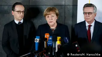 Berlin PK zu LKW Anschlag Merkel, Maas, de Maiziere