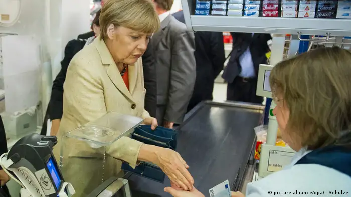 Angela Merkel im Supermarkt