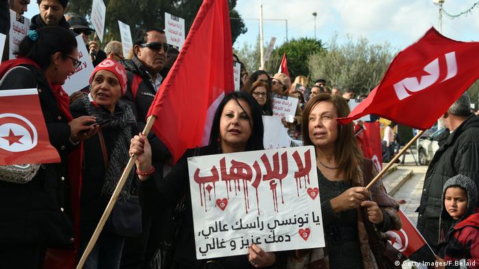 Tunesien Demo Protest gegen die Rückkehr von Dschihadisten