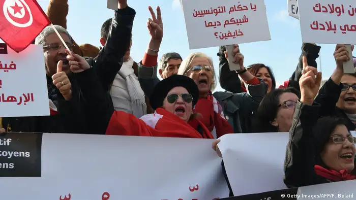 Tunesien - Demonstration gegen die Rückkehr von Dschihadisten