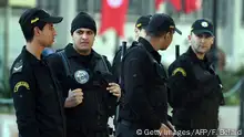 January 14, 2016***
Tunisian police stand guard in front of the interior ministry during a rally on January 14, 2016 in the Habib Bourguiba Avenue in the capital Tunis to mark the fifth anniversary of the 2011 revolution.
Thousands gathered in the Tunisian capital to mark the fifth anniversary of the overthrow of longtime dictator Zine El Abidine Ben Ali in the uprising that inspired the Arab Spring.
/ AFP / FETHI BELAID (Photo credit should read FETHI BELAID/AFP/Getty Images)