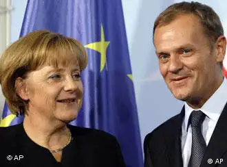 波兰总理图斯克和德国总理默克尔