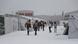 Griechenland Thessaloniki Flüchtlingslager im Winter mit Schnee Griechenland Thessaloniki Flüchtlingslager im Winter mit Schnee