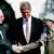 USA Weißes Haus Unterzeichnung von Oslo 1  Präsident Bill Clinton (M) Israels Premierminister Yitzhak Rabin und PLO Vorsitzender Jassir Arafat