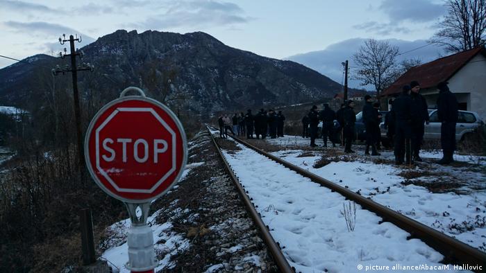 Railway crossing at the Serbia-Kosovo border