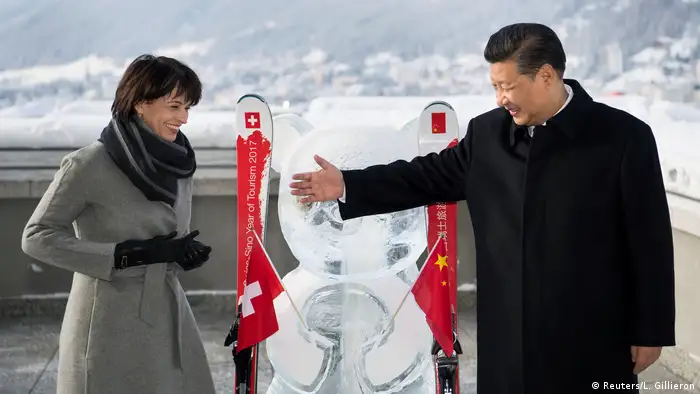 Davos Chinas Präsident Xi und Schweiz Präsidentin Leuthard