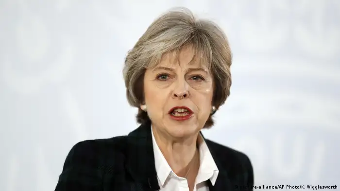 London Premierministerin Theresa May bei Rede zu Brexit