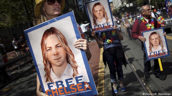 USA Plakat für die Freilassung von Chelsea Manning