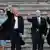 Trump and Pence waving, with Melania Trump and Karen Pence