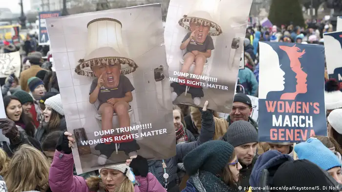 Proteste gegen Trump in der Schweiz (picture-alliance/dpa/Keystone/S. Di Nolfi)