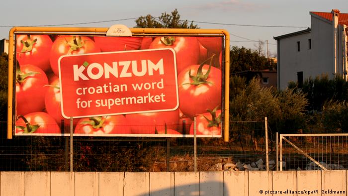 Kroatien Werbung für Supermarkt Konzum