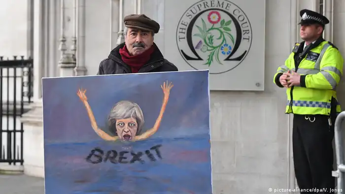 Großbritannien Karikatur zum Brexit vor dem Obersten Gericht in London