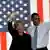 Sen. Hillary Clinton und Barack Obama noch im Wahlkampf (20.10.2008, Quelle: AP)