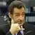 Sarkozy gestures during speech to the European Parliament