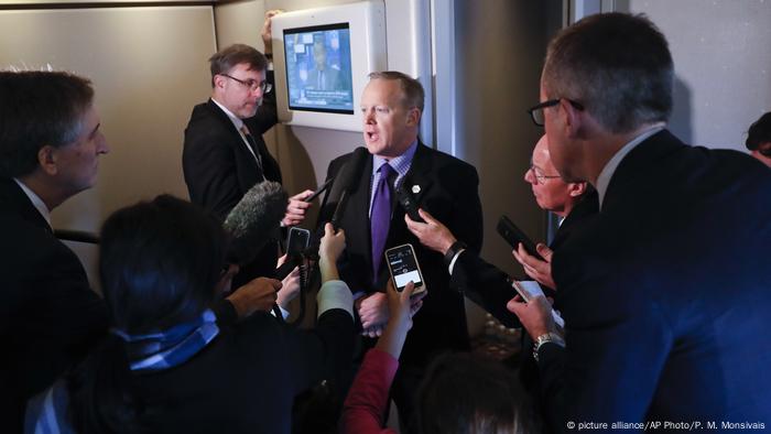 USA Republikaner Sprecher Sean Spicer (picture alliance/AP Photo/P. M. Monsivais)
