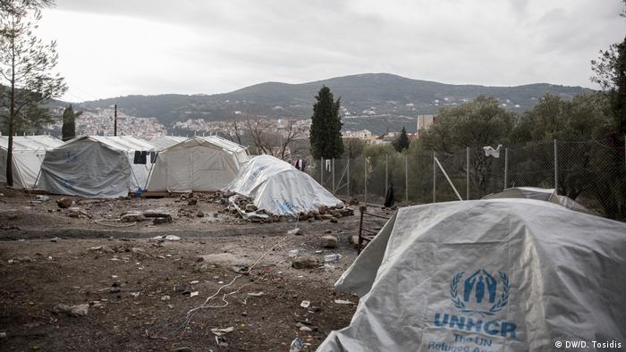 Griechenland Flüchtlinge auf der Insel Samos - Zelte