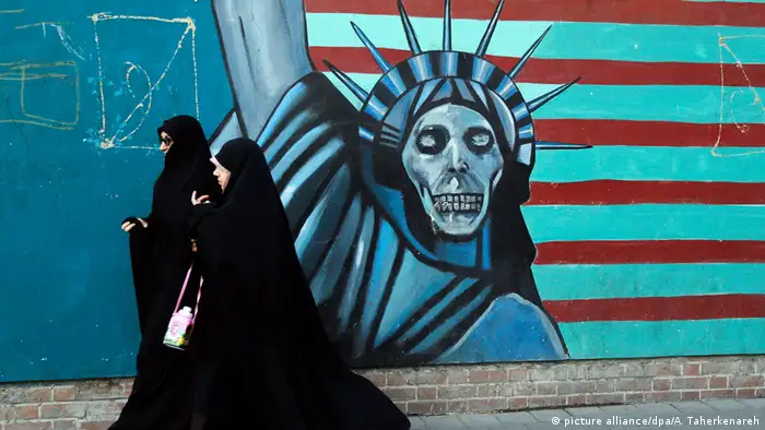 Iran Verhältnis USA Symbol Graffitti (picture alliance/dpa/A. Taherkenareh)