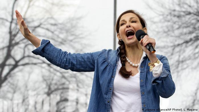 Ashley Judd speaking here at the Women's March in 2017 in Washington