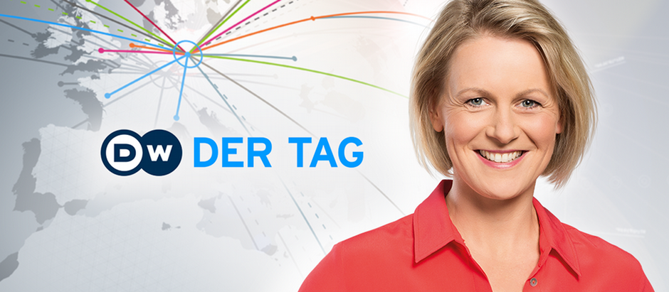 DW Der Tag Moderatorin Tina Gerhäusser (Programmpromo)