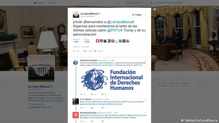 Screenshot Twitter la Casa Blanca (Twitter/LaCasaBlanca)