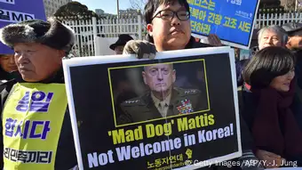 Südkorea Protesten wegen Besuch des US-Verteidigungsministers James Mattis in Seoul