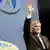 Horst Seehofer waves after being named CSU party chairman on Oct. 25