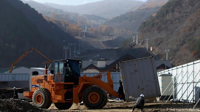 Ski slope construction in Jeongseon