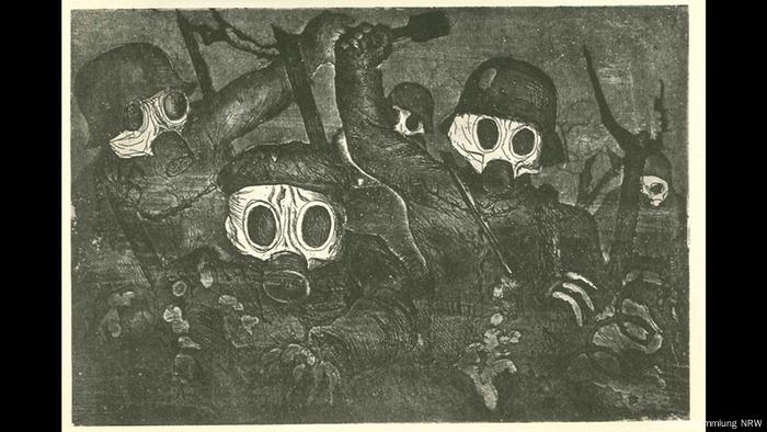 Otto Dix – Der böse Blick (K20, 11.02. – 14.05.2017)- Sturmtruppe geht unter Gas vor (Detail), 1924 (Kunstsammlung NRW)