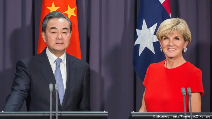 Australien Treffen chinesischer Außenminister Wang Yi mit Julie Bishop