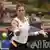 Andrea Petkovic spielt eine Vorhand im FedCup-Spiel gegen Alison Riske aus den USA auf Hawaii (Foto: USA Today Sports)