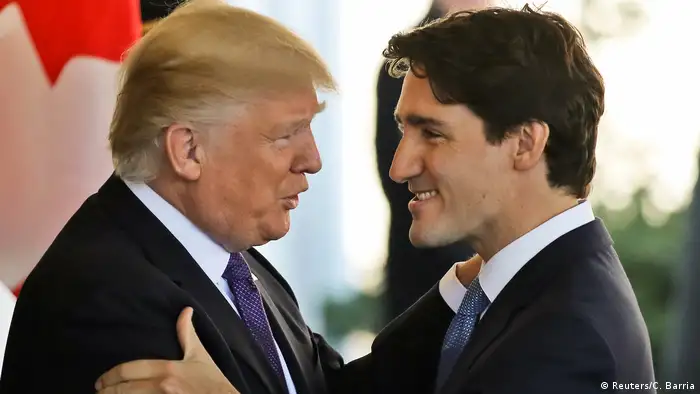 USA kanadische Premierminister Justin Trudeau mit US-Präsident Donald Trump