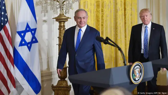 USA Israel | Benjamin Netanjahu bei Donald Trump in Washington (Getty Images/AFP/M. Ngan)