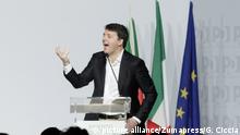 February 19, 2017 - Rome, Italy - Democratic Party Secretary and former Prime Minister Matteo Renzi speaks during the Italian Democratic Party PD National Assembly |
