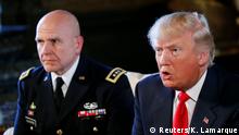 U.S. President Donald Trump announces his new National Security Adviser Army Lt. Gen. H.R. McMaster (L) at his Mar-a-Lago estate in Palm Beach, Florida U.S. February 20, 2017. REUTERS/Kevin Lamarque