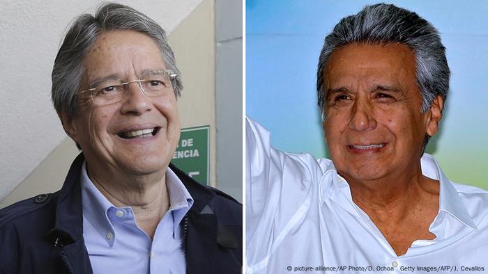 Kombobild Guillermo Lasso und Lenin Moreno (picture-alliance/AP Photo/D. Ochoa Getty Images/AFP/J. Cevallos)