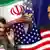 Montage of Iranian and US flags with Obama and Ahmadinejad