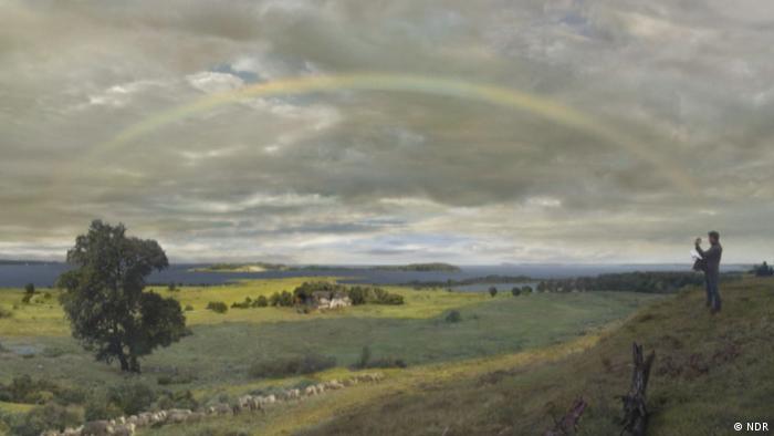 Lukisan Caspar David Friedrich, Landscape with Rainbow (NDR)