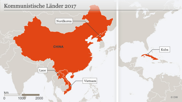 Karte Kommunistische Länder 2017