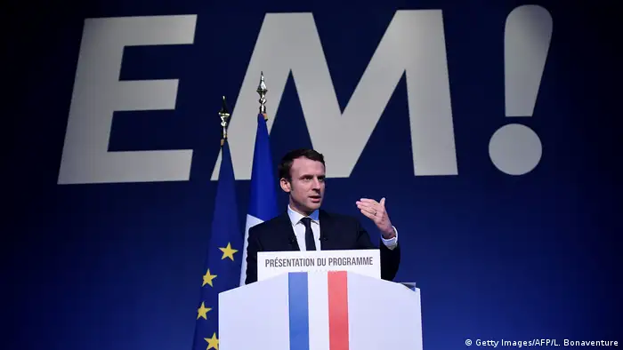 Frankreich Präsidentschaftskandidat Emmanuel Macron stellt sein Programm vor (Getty Images/AFP/L. Bonaventure)
