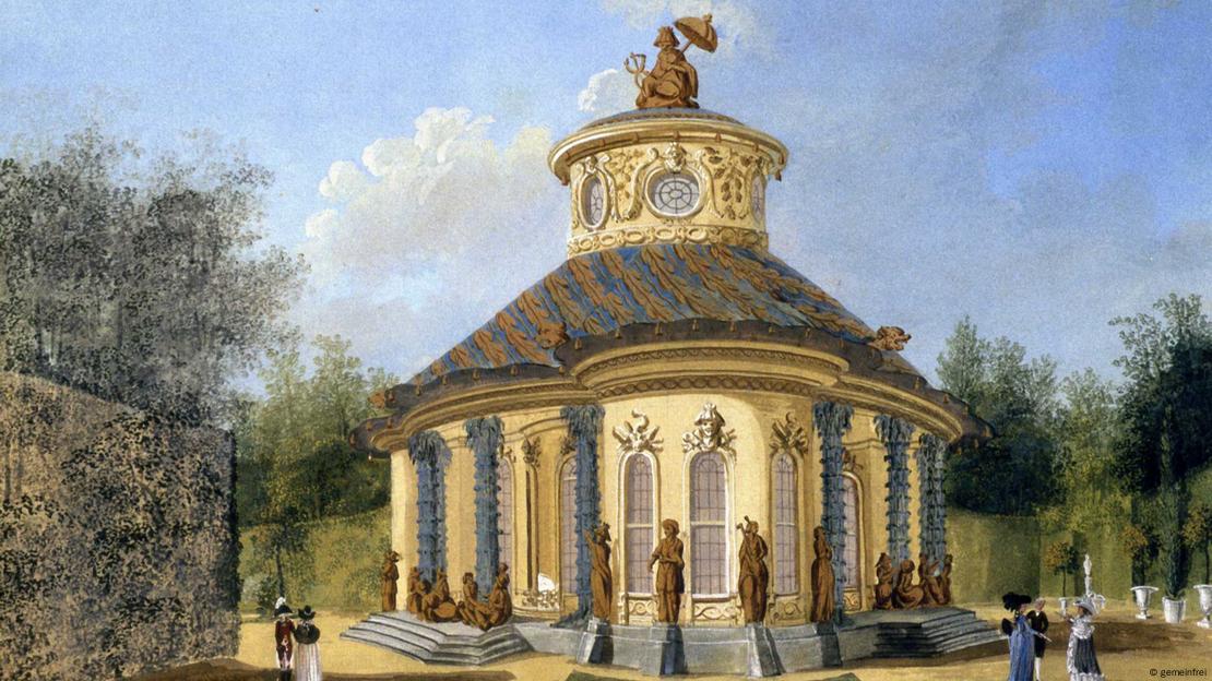 Китайский чайный домик на рисунке Иоганна Фридриха Нагеля, 1790 год